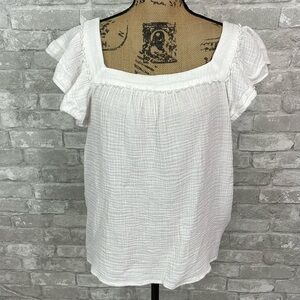 Beachlunchlounge Gauzy Short Sleeve Top